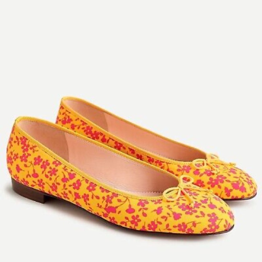 J.Crew Kiki Ballet Flats in Neon Tossed Bouquet - size 9
